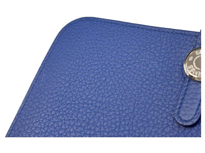 Hermès Portafoglio lungo bi-fold Hermes Dogon GM Blu - vista 10