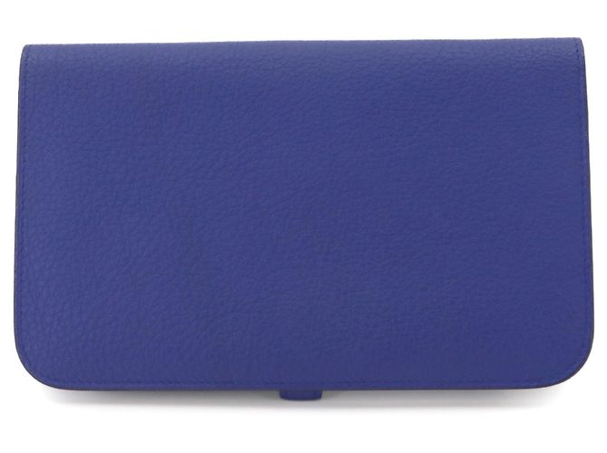 Hermès Portafoglio lungo bi-fold Hermes Dogon GM Blu - vista 2