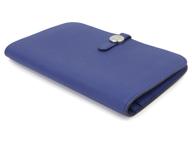 Hermès Portafoglio lungo bi-fold Hermes Dogon GM Blu - vista 3
