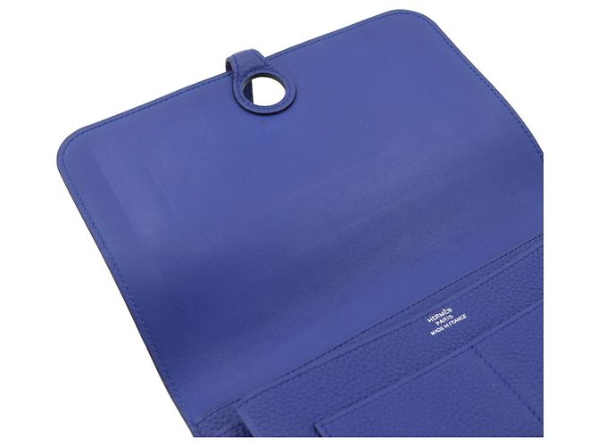 Hermès Portafoglio lungo bi-fold Hermes Dogon GM Blu - vista 6