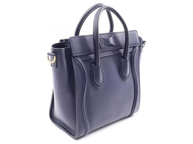 Céline Celine Luggage Nano Shopper 2-Way Handtasche Marineblau - Ansicht 2