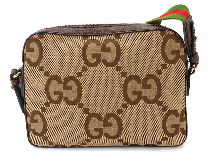 Borsa a spalla Gucci Jumbo GG Rosso Verde Cammello - vista 3