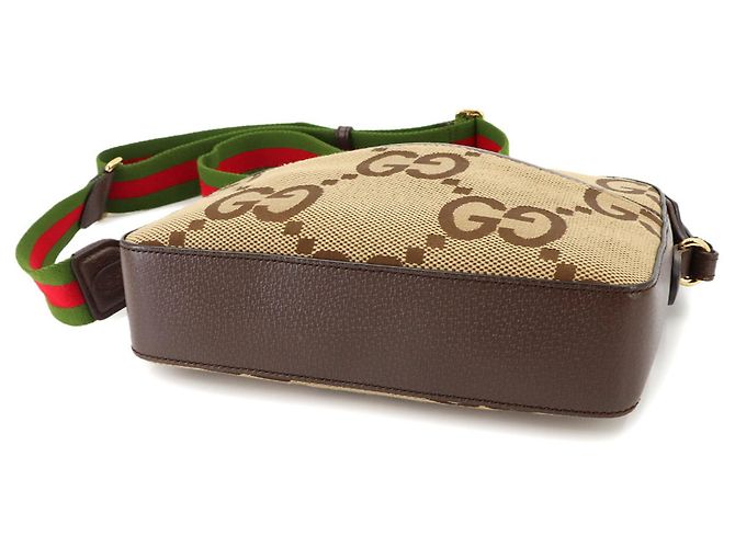 Borsa a spalla Gucci Jumbo GG Rosso Verde Cammello - vista 5