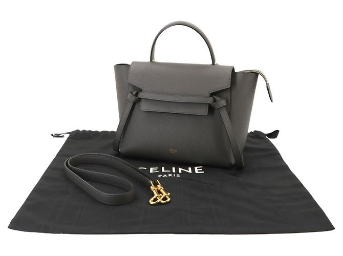 Céline Borsa a mano Celine in pelle grigia Marrone - vista 2
