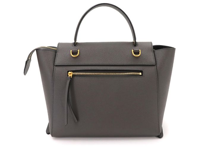 Céline Borsa a mano Celine in pelle grigia Marrone - vista 3