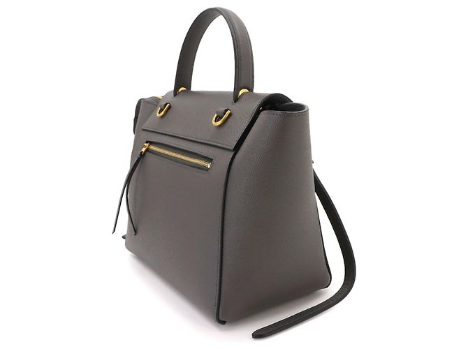 Céline Borsa a mano Celine in pelle grigia Marrone - vista 4