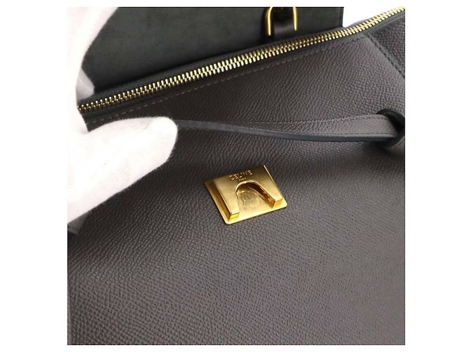 Céline Borsa a mano Celine in pelle grigia Marrone - vista 8