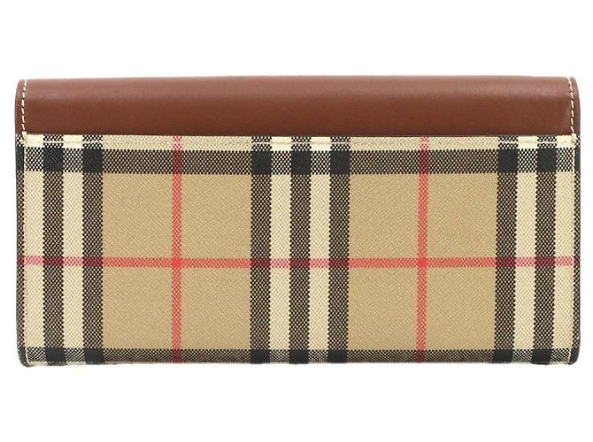 Burberry Nova Check Bi-fold Long Wallet Brown Beige - view 2