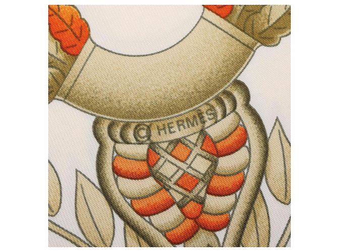 Hermès Hermes HERMES Carre 90 LE MATIN NEUF Schal Weiß Mehrfarben - Ansicht 2