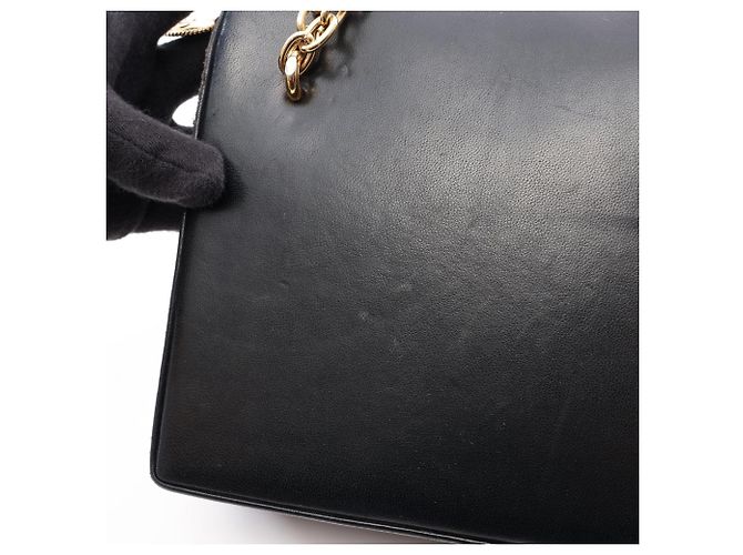 Borsa a mano in pelle nera Christian Dior Nero - vista 6