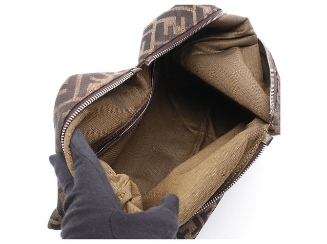 Borsa a tracolla Fendi Zucca Brown Marrone - vista 3