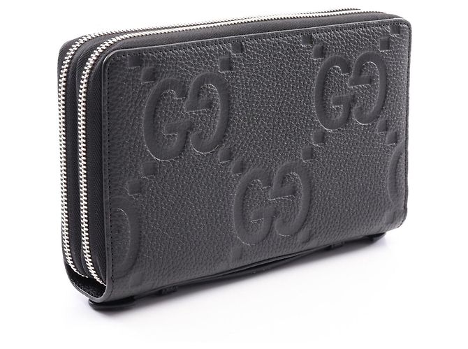 Portafoglio lungo Gucci Jumbo GG Travel Document Case Nero - vista 2