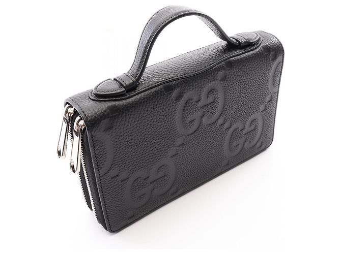 Portafoglio lungo Gucci Jumbo GG Travel Document Case Nero - vista 7
