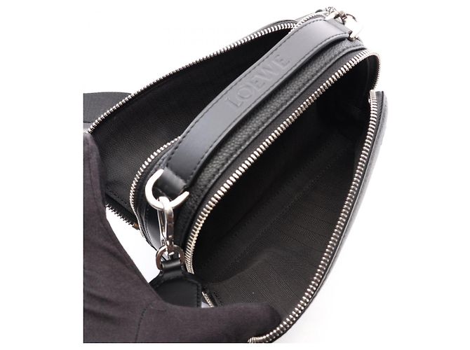 Borsa a tracolla camera Loewe in pelle nera Nero - vista 3