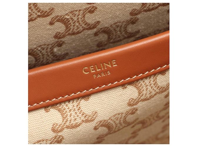 Céline Celine Triomphe Large Cabas Thais Tote Bag Marrom Bege - vista 4
