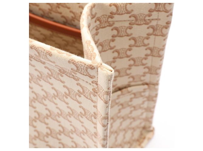 Céline Celine Triomphe Large Cabas Thais Tote Bag Marrom Bege - vista 5