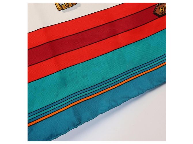 Hermès Lenço Hermes Carre 90 Les Sangles Multicor Cru - vista 8