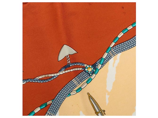 Foulard di seta Hermès Brown Perles Du Kenya 90 Marrone - vista 3