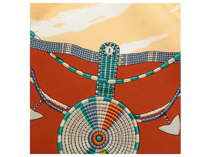 Foulard di seta Hermès Brown Perles Du Kenya 90 Marrone - vista 5