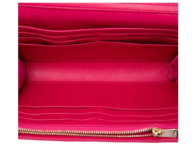 Autre Marque Portafoglio con catena Lady Dior in pelle d'agnello Cannage rosa Dior - vista 4