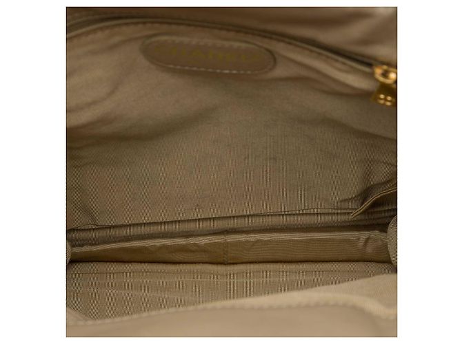 Tote Chanel Beige CC Canvas com alças de madeira Bege - vista 4