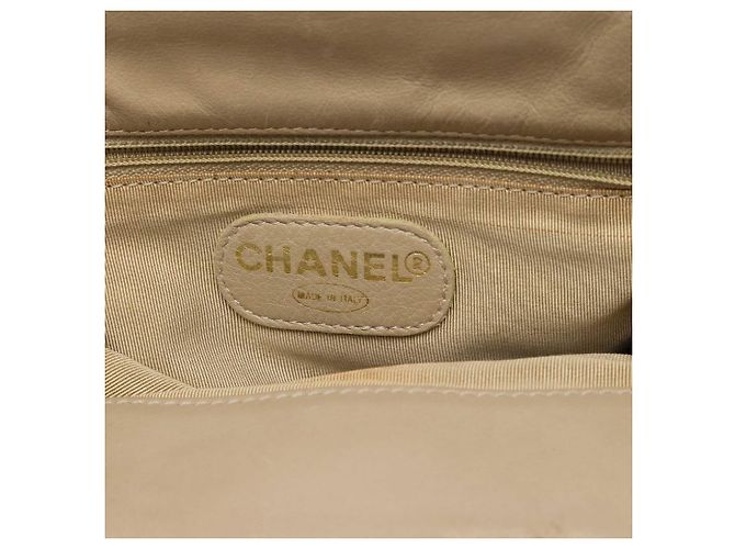 Tote Chanel Beige CC Canvas com alças de madeira Bege - vista 5