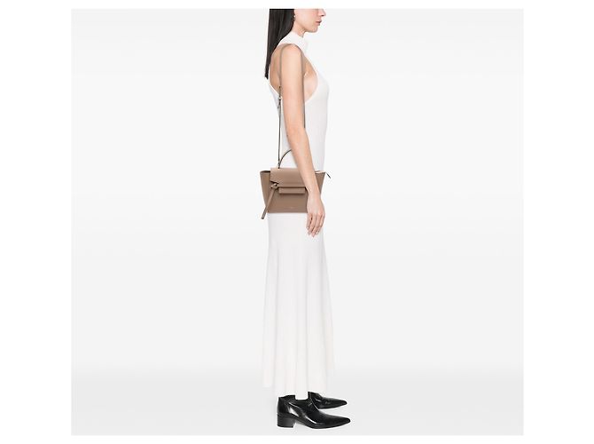 Belt Bag Céline Bolso Cinturón Celine Nano de Piel de Ternera Granulada Beige - vista 6