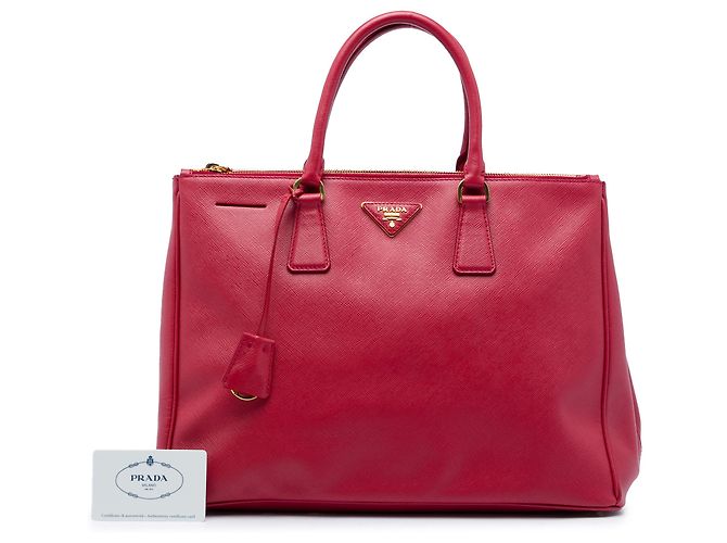 Prada Galleria Double Zip Tote Large aus Saffiano Leder in Rot - Ansicht 7