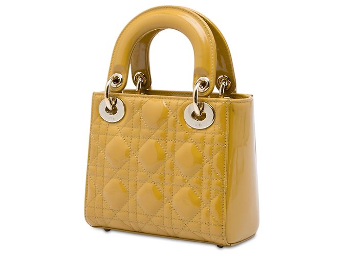 Autre Marque Dior Yellow Mini Patent Cannage Lady Dior Giallo Senape - vista 2