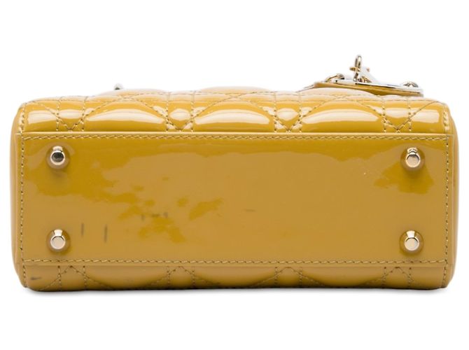 Autre Marque Dior Yellow Mini Patent Cannage Lady Dior Giallo Senape - vista 3