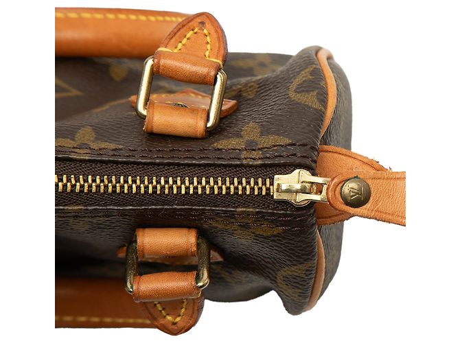 Louis Vuitton Brown Monogram Nano Speedy Dating Marrone - vista 6