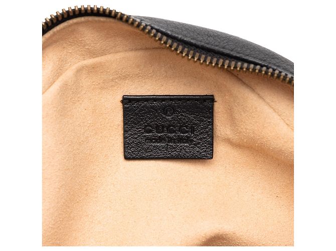 Borsa a tracolla rotonda Gucci Mini GG Marmont in pelle matelassé nera con manico Torchon Nero - vista 5