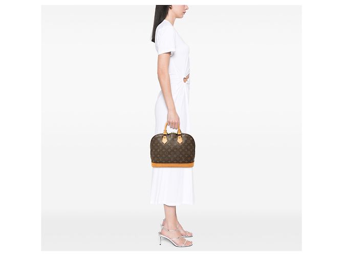 Louis Vuitton Brown Monogram Alma PM Castaño - vista 6