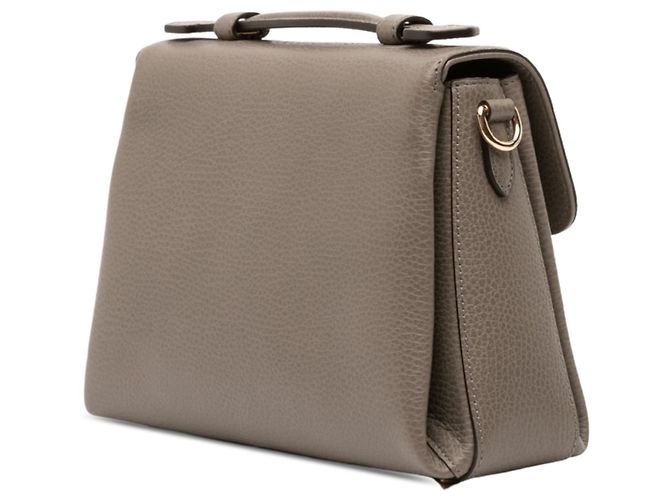 Borsa Satchel Gucci Small in pelle Dollar Calf marrone con G intrecciate Taupe - vista 2
