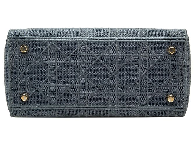 Autre Marque Dior Blue Medium Embroidered Canvas Cannage Lady D Lite Blau - Ansicht 3