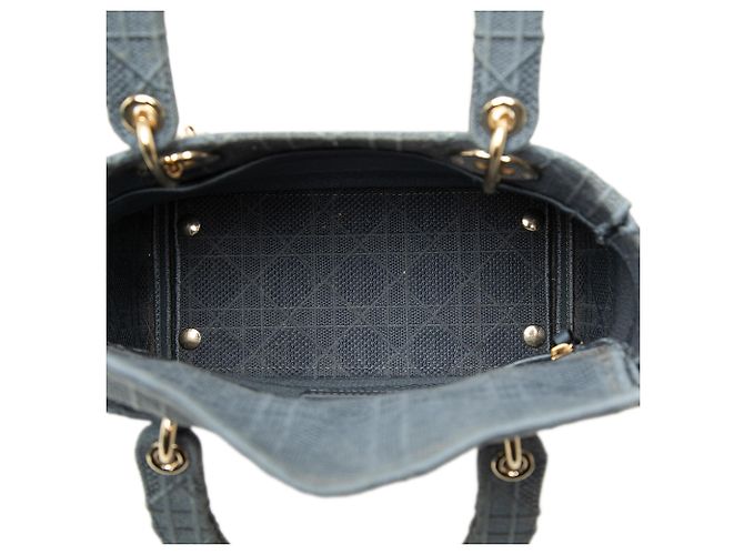 Autre Marque Dior Blue Medium Embroidered Canvas Cannage Lady D Lite Blau - Ansicht 4