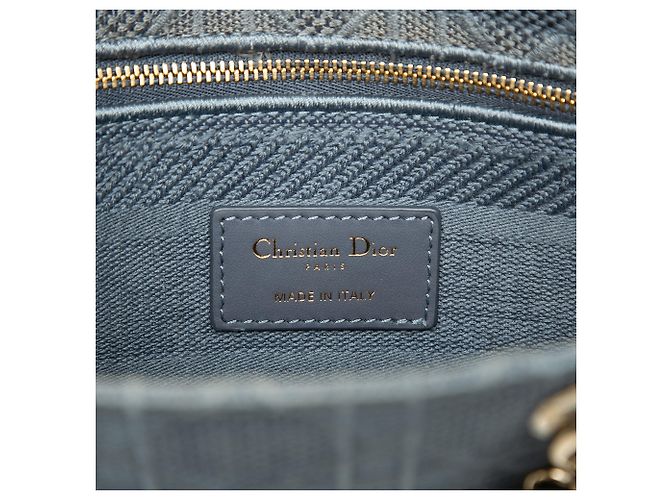 Autre Marque Dior Blue Medium Embroidered Canvas Cannage Lady D Lite Blau - Ansicht 5