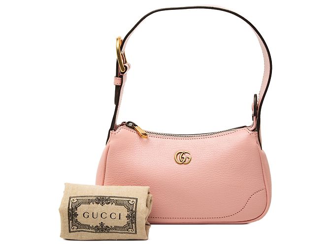 Borsa a spalla Gucci Aphrodite Mini in pelle di capra rosa - vista 7