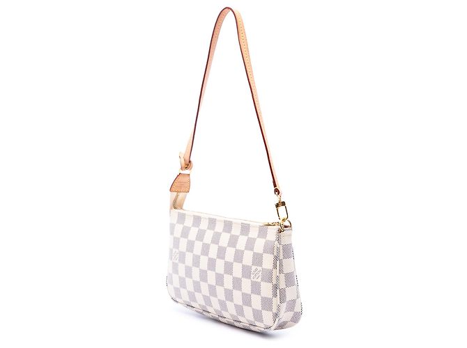 Louis Vuitton White Damier Azur Pochette Accessoires Bianco - vista 2