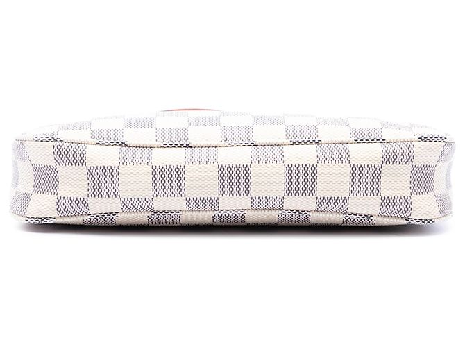 Louis Vuitton White Damier Azur Pochette Accessoires Bianco - vista 3