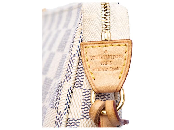 Louis Vuitton White Damier Azur Pochette Accessoires Bianco - vista 5