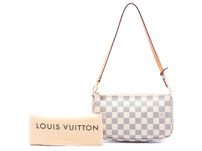 Louis Vuitton White Damier Azur Pochette Accessoires Bianco - vista 7