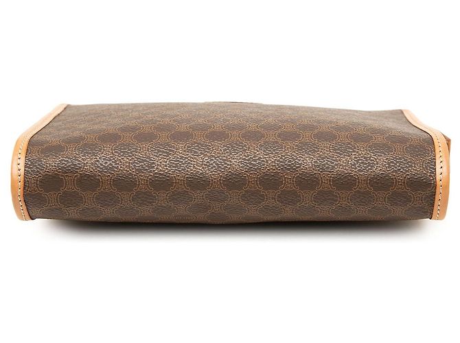 Céline Clutch Celine Brown Macadam Coated Canvas Marrone - vista 3