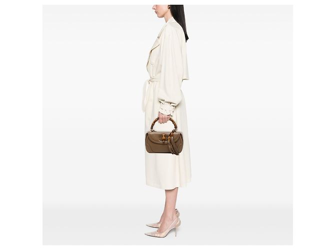 Bolsa New Bamboo Gucci em couro de bezerro marrom tamanho Medium - vista 6