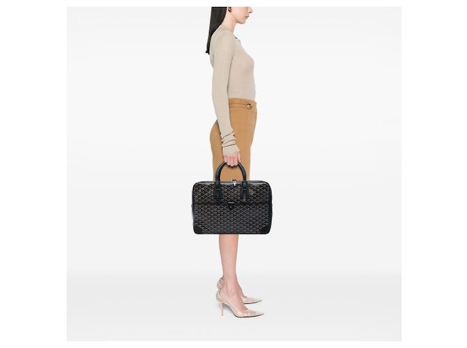 Goyard Black Goyardine Ambassade MM Preto - vista 6