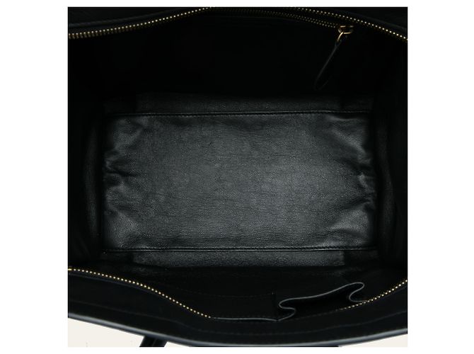 Céline Celine Mini Luggage Tote in pelle di vitello tricolore e camoscio marrone - vista 4