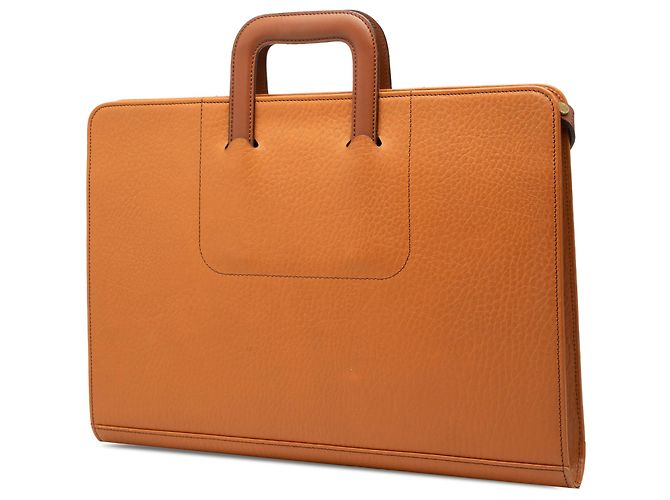 Borsa business Burberry in pelle marrone - vista 2