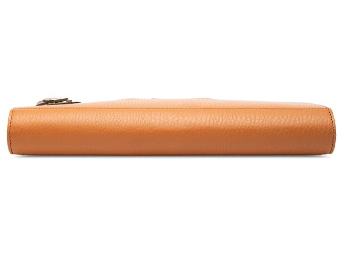 Borsa business Burberry in pelle marrone - vista 3