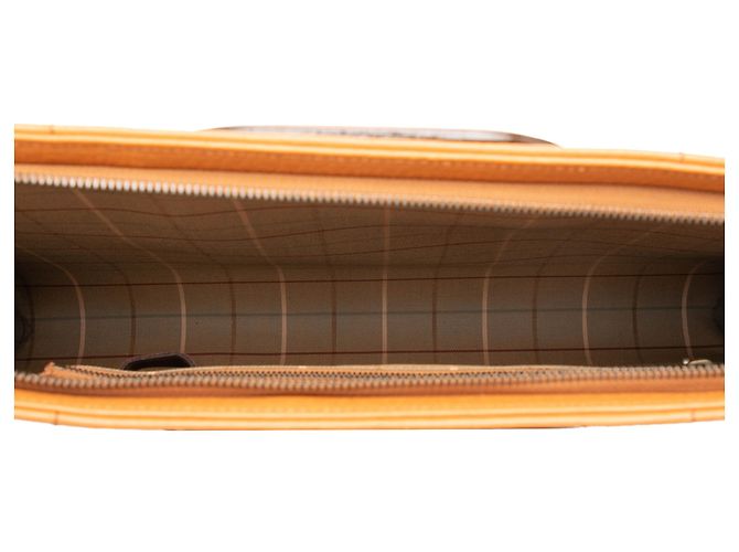 Borsa business Burberry in pelle marrone - vista 4