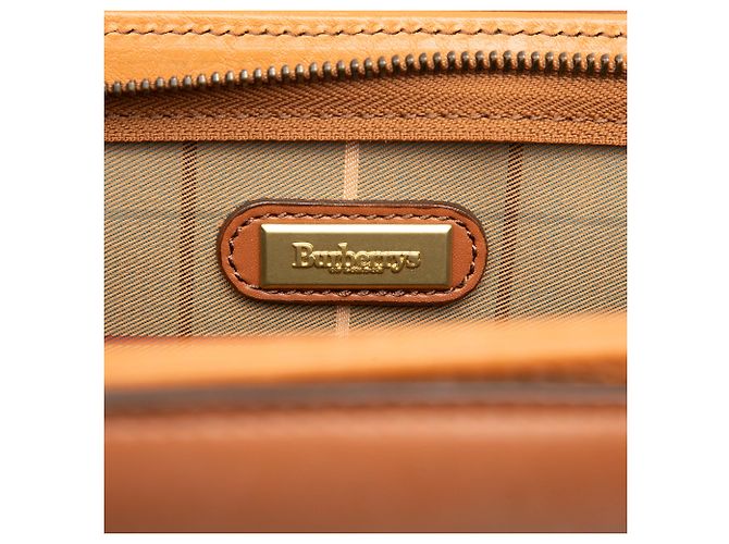 Borsa business Burberry in pelle marrone - vista 5